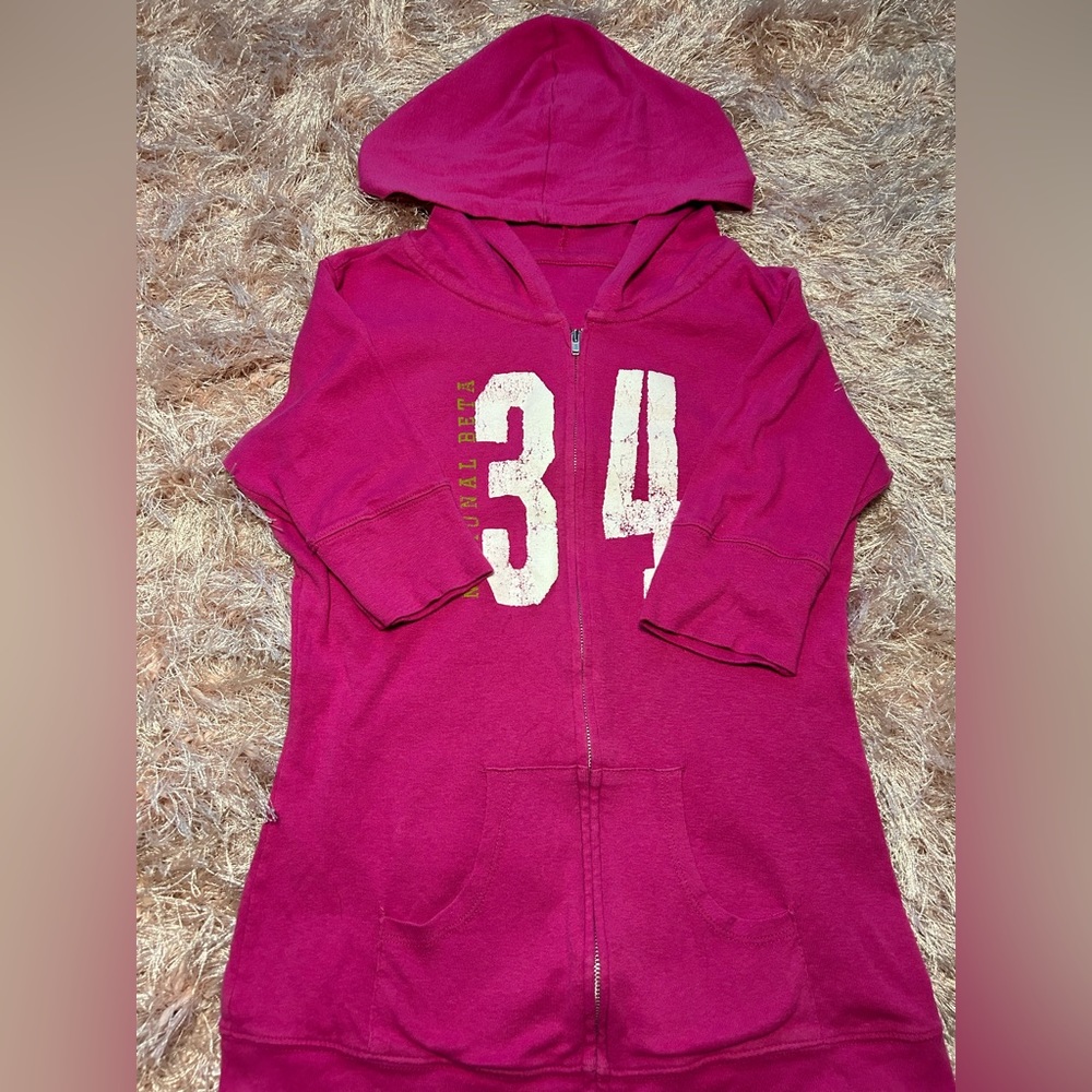 Zip-up hoodie top